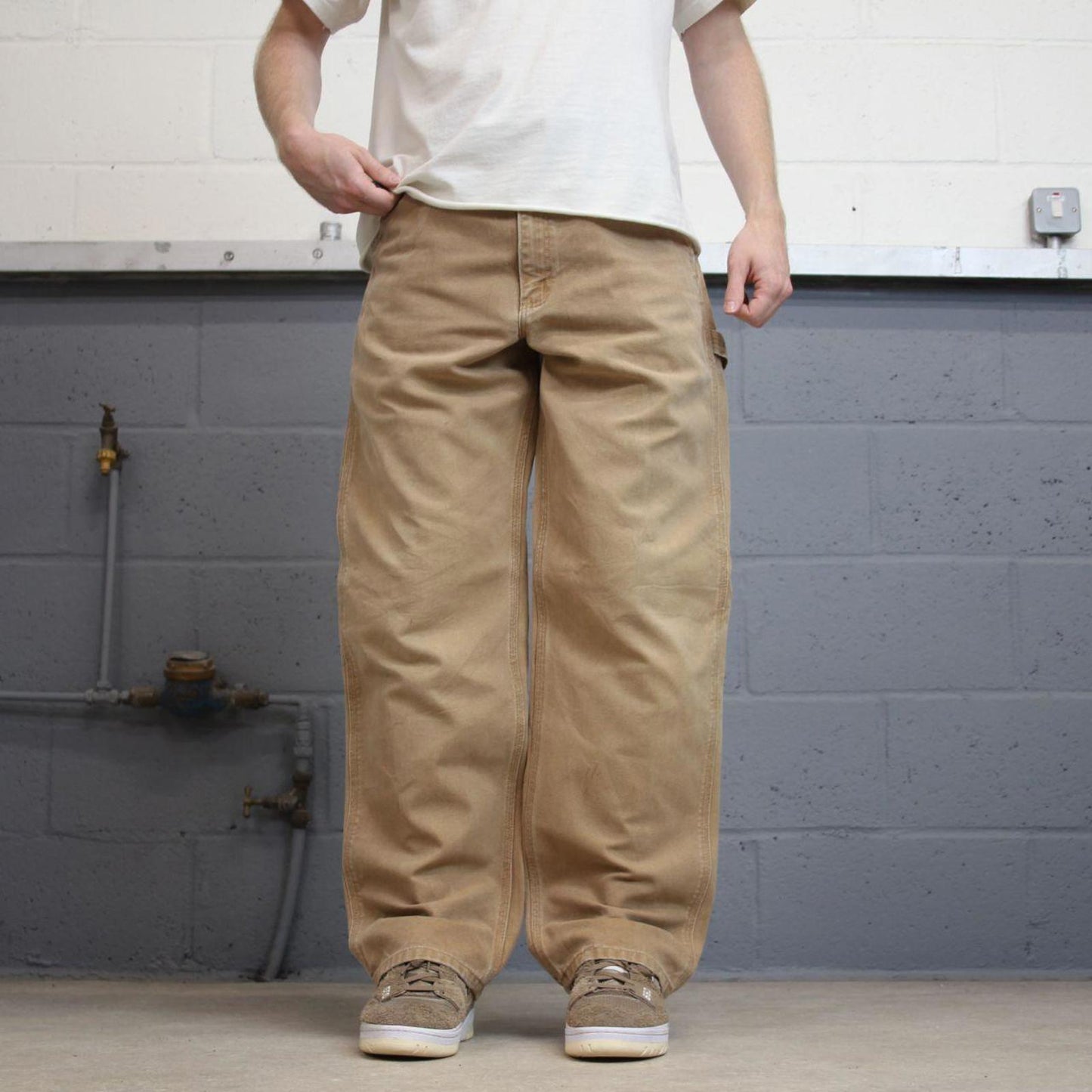 Vintage Tan baggy Carhartt carpenter jeans W36L30 skater style loose leg cargos