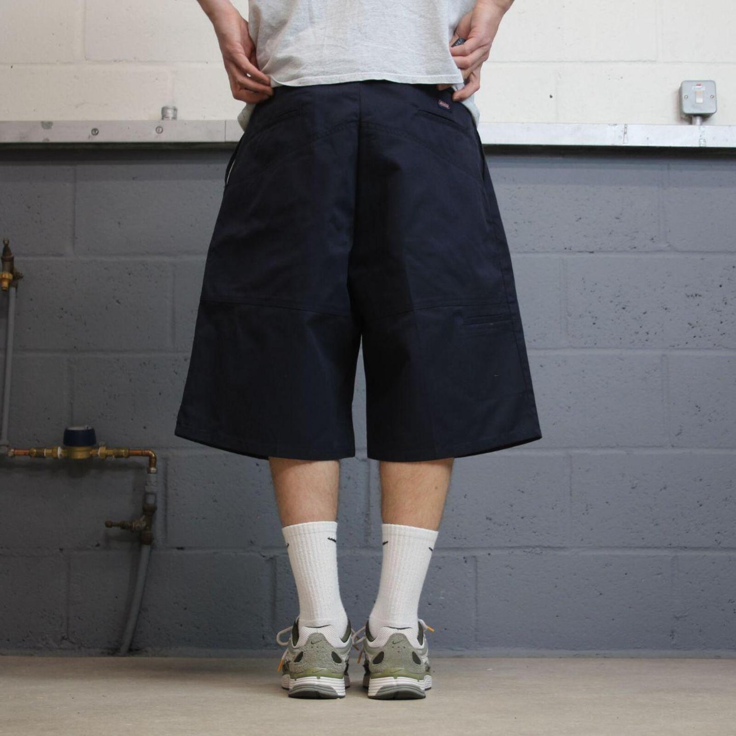 Dickies wide baggy shorts carpenter navy Twill chino skater style shorts wide loose leg
