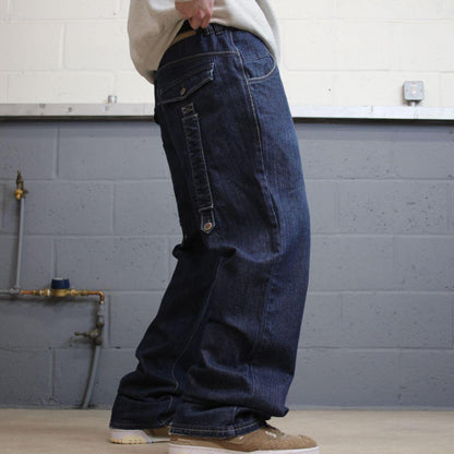 Y2K Phat Farm jeans skater style blue Loose thick wide leg denim pants