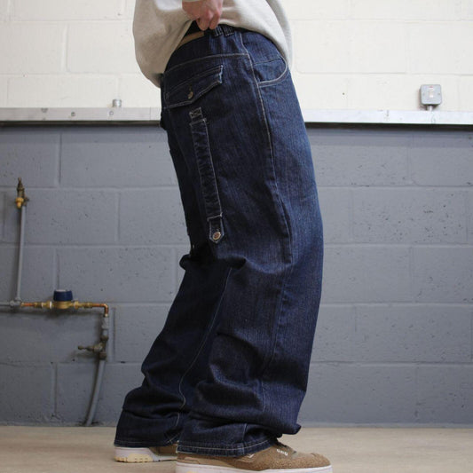 Y2K Phat Farm jeans skater style blue Loose thick wide leg denim pants