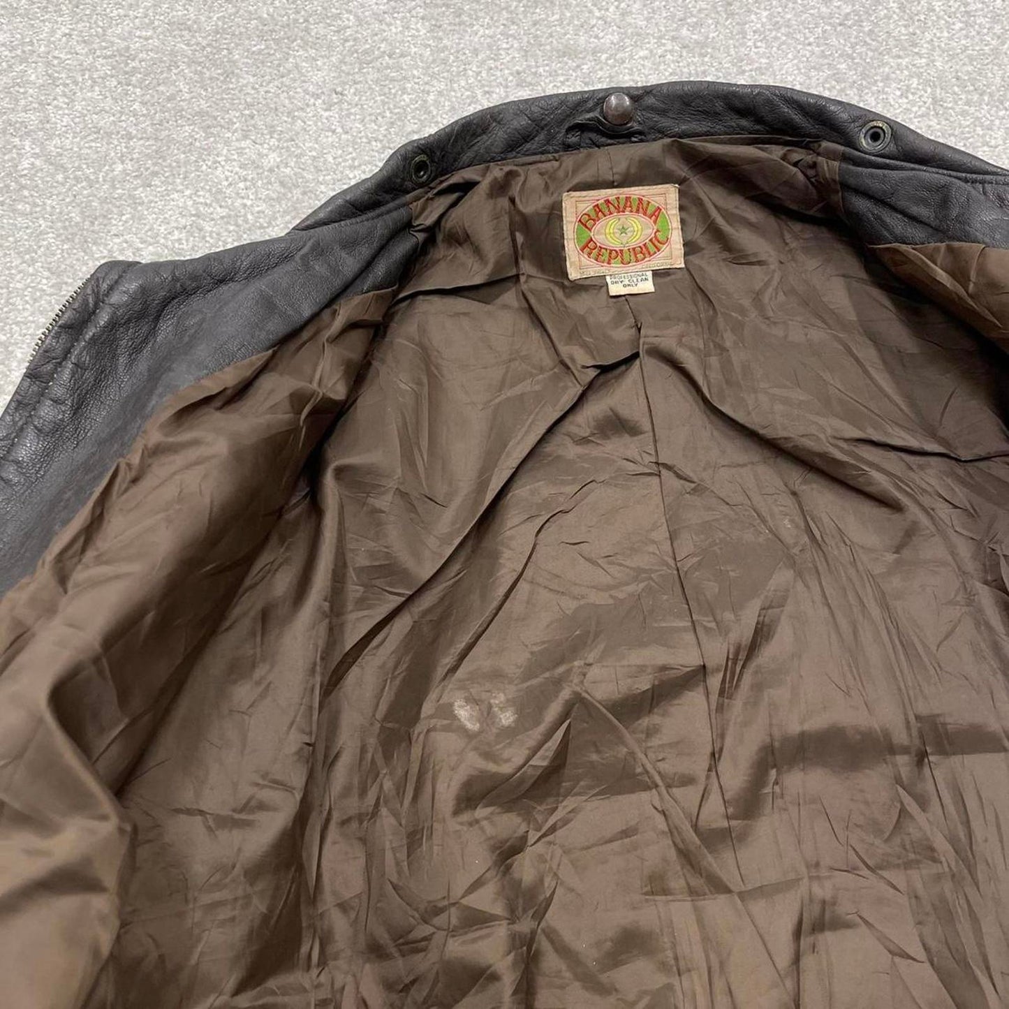 Vintage leather flight aviator bomber jacket brown Banana Republic boxy genuine leather coat