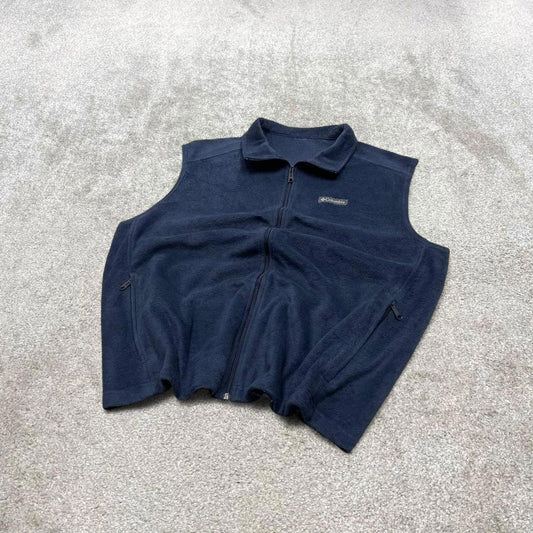 Columbia technical fleece gilet XXL navy blue men’s full zip up autumn tech