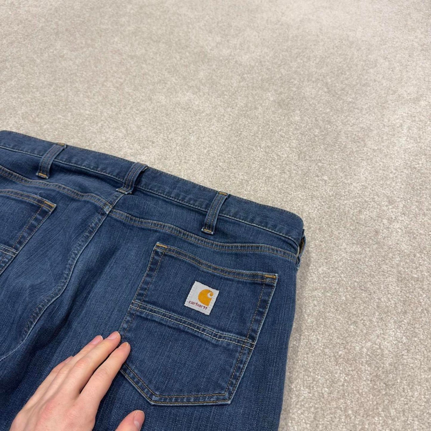 Y2K vintage Carhartt denim jeans blue Straight leg relaxed fit skate style workwear pants