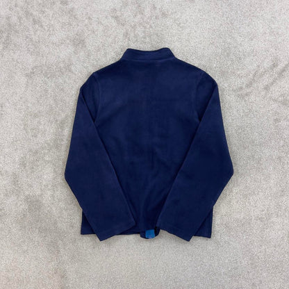 Navy Starter technical fleece 2XL Women's full zip up y2k style autumn lightweight