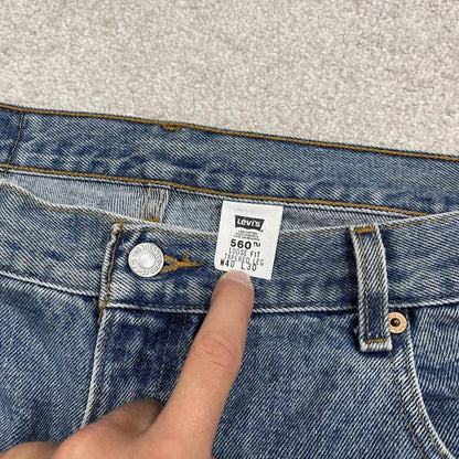 Levi's baggy tapered jeans y2k blue Loose fit wide leg denim surf style pants