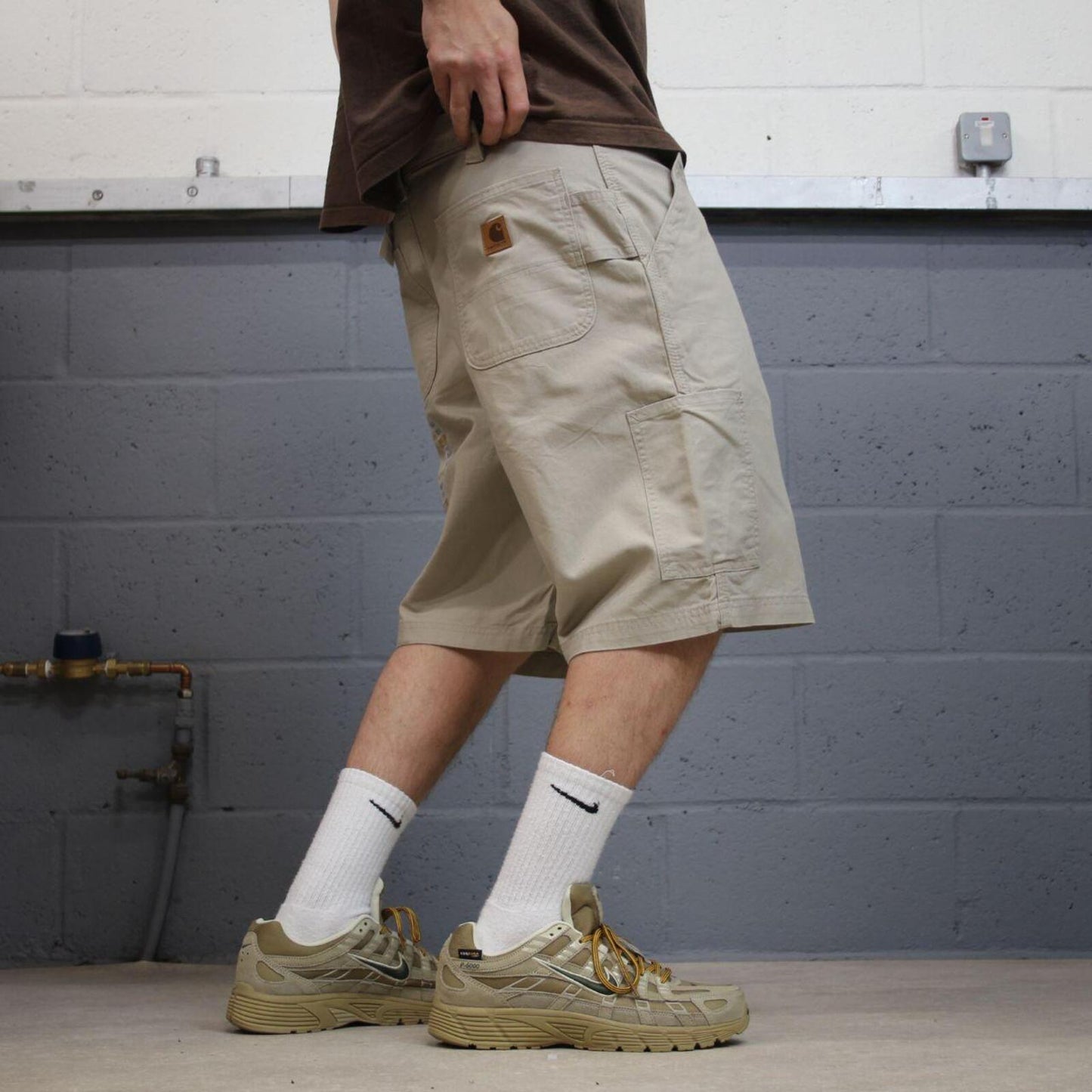 Carhartt carpenter shorts loose beige Loose fit canvasy skater style work shorts