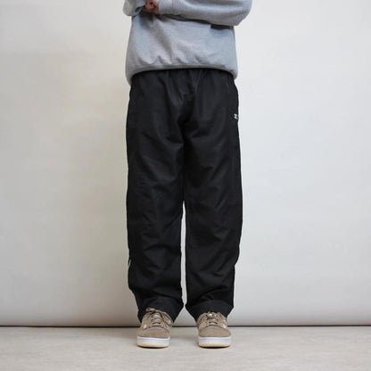 Black Starter tracksuit bottoms M Loose y2k shell suit trackies print logo