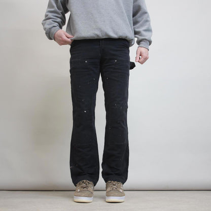 Black Carhartt double knee carpenter pants size 4 W30L30 utility cargo