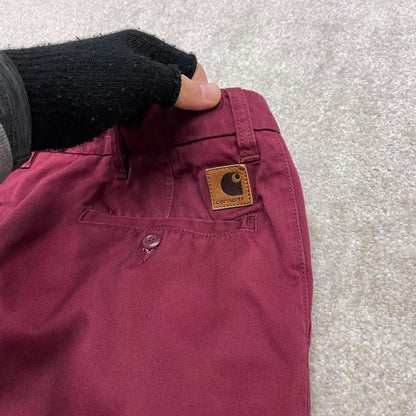 00s Carhartt WIP chino pants W29L32 maroon 90s skater style straight work trousers utility