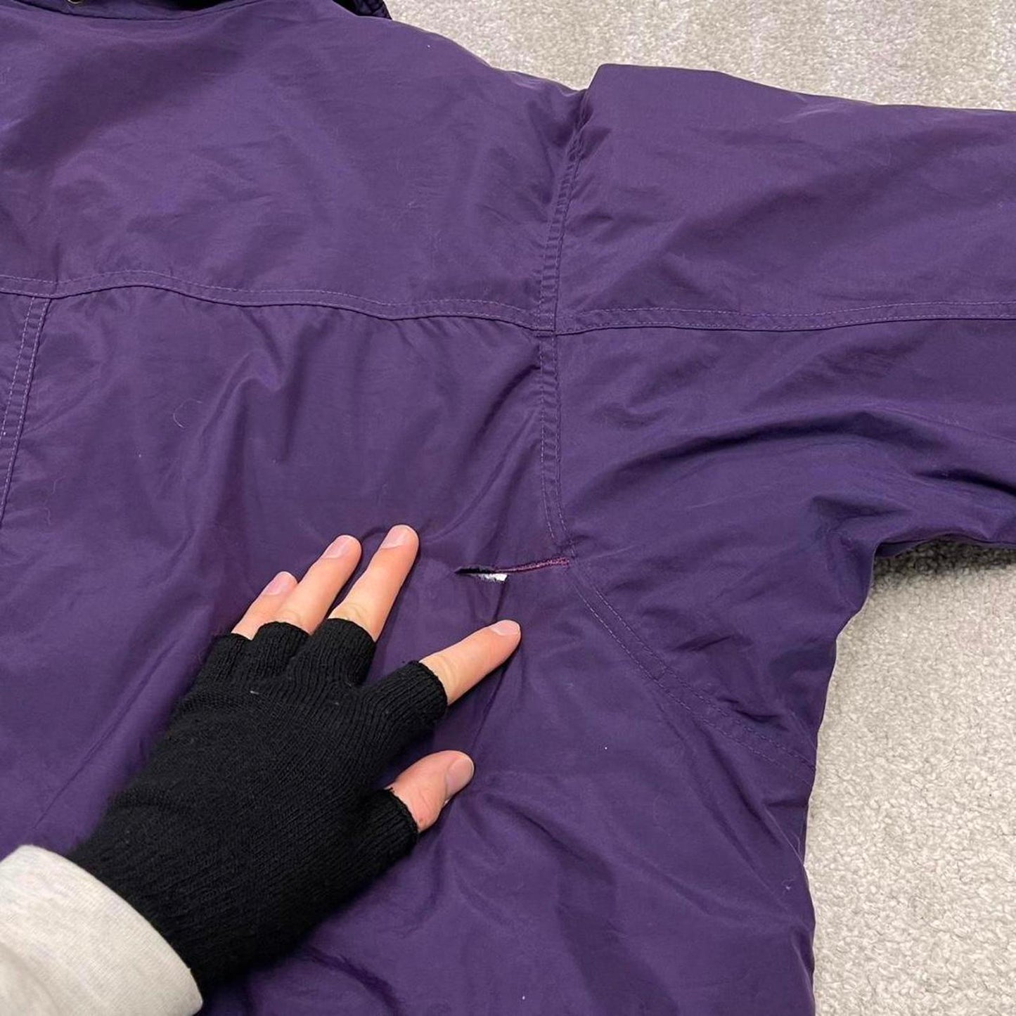 Vintage y2k Columbia technical walking jacket purple Padded coat with pockets and patch logo