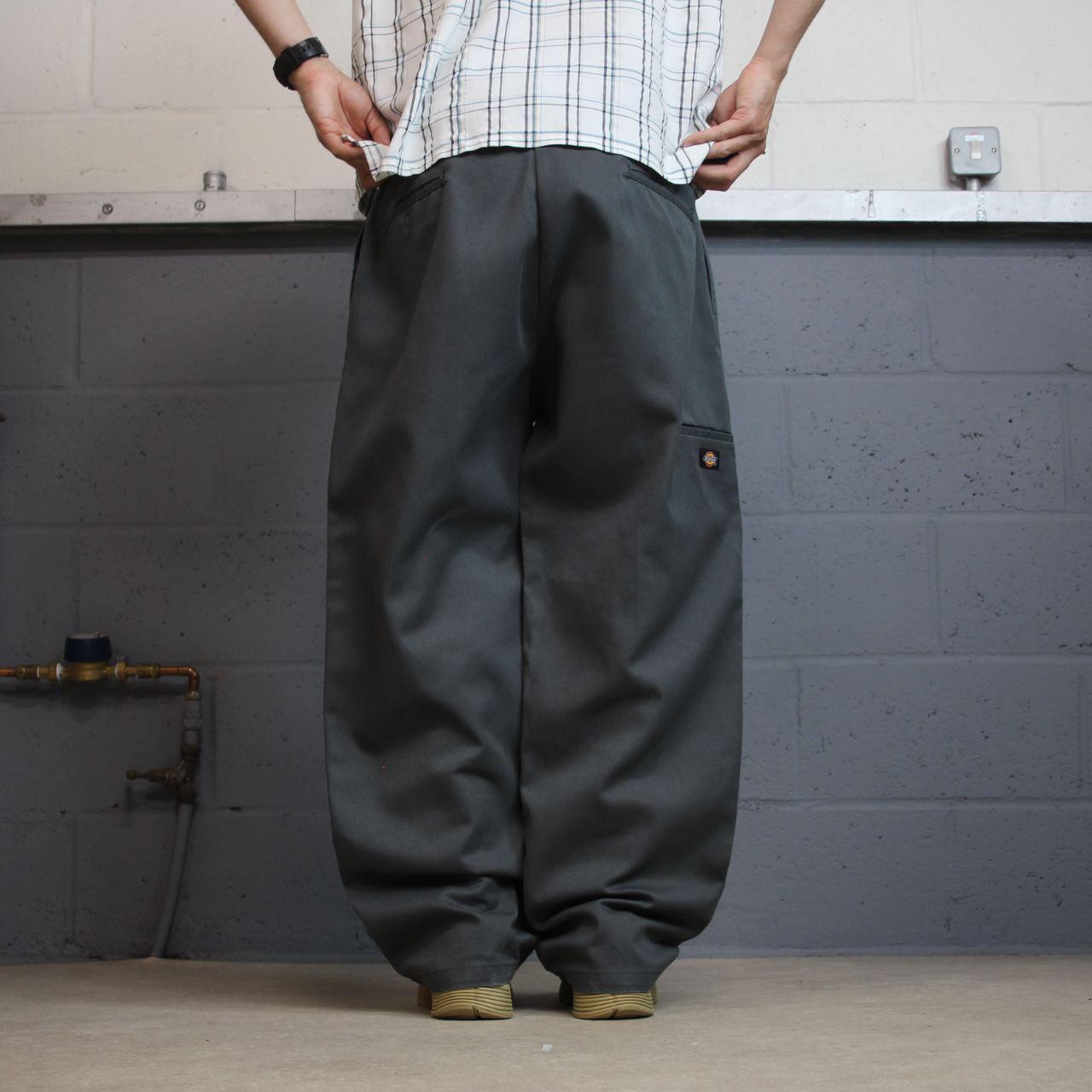 Dickies double knee pants W42L30 grey baggy Loose fit wide leg chino skate work trousers