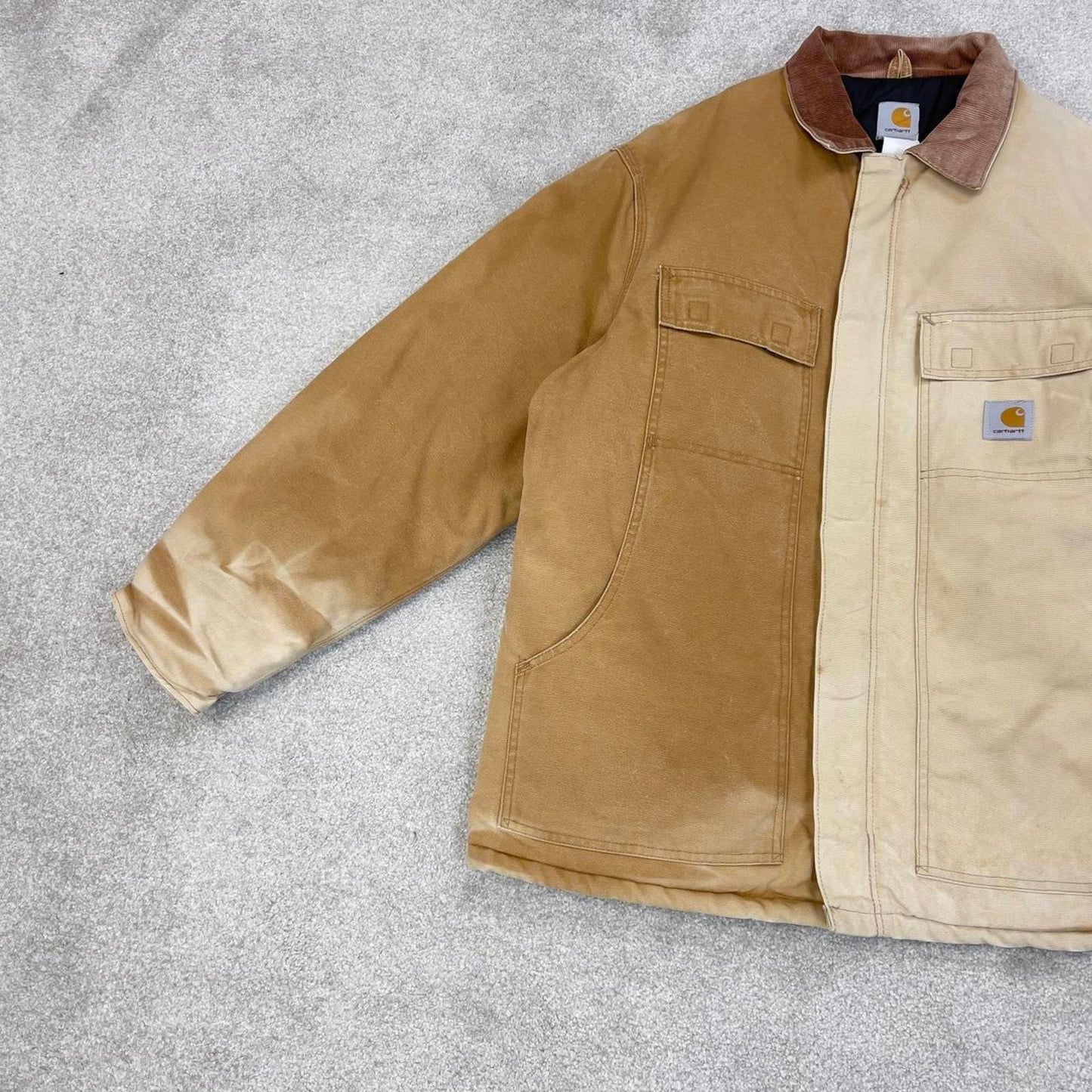Hamilton brown Carhartt jacket XL - canvas arctic quilt lined chore coat collar