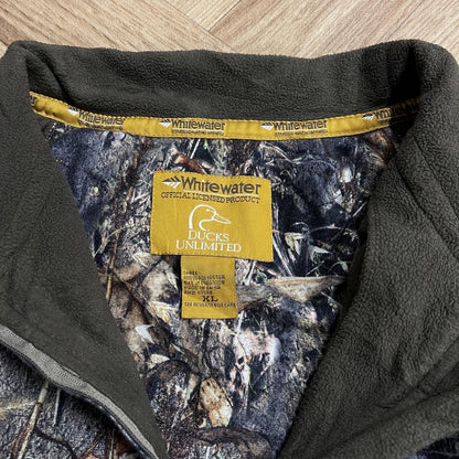 Vintage Mossy Oak camo fleece y2k Whitewater loose camouflage quarter zip fleece