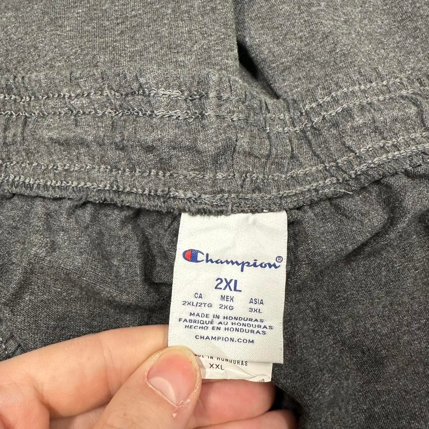 Y2k Grey Champion Cargo Joggers XXL mens loose sweatpants print logo