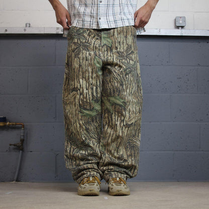 Vintage Duxbak baggy camo pants Y2K khaki brown  Realtree camouflage pattern utility trousers