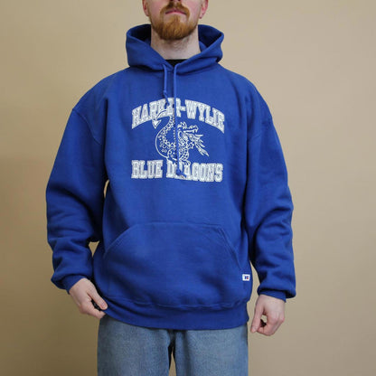 Blue vintage Russell hoodie XL