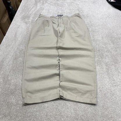 Tommy Hilfiger baggy pleated chino pants beige Loose wide leg preppy trousers