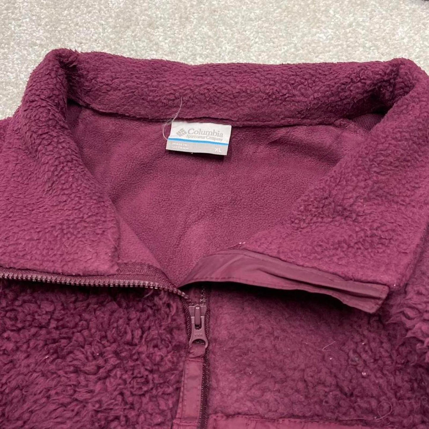 00s Columbia technical fleece XL women's purple full zip up y2k style autumn adjustable waist