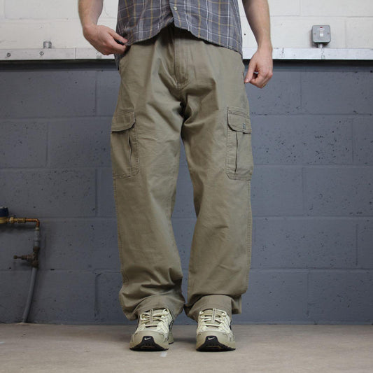 Wrangler cargo pants relaxed y2k khaki Loose straight leg relaxed skater work pants