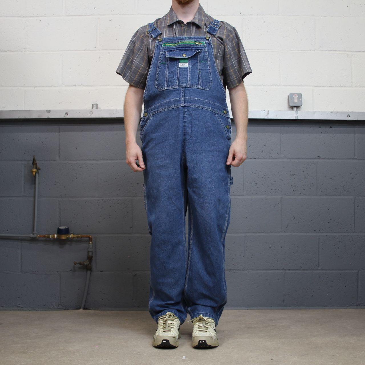 Liberty dungarees denim overalls y2k blue Vintage workwear bib & brace utility