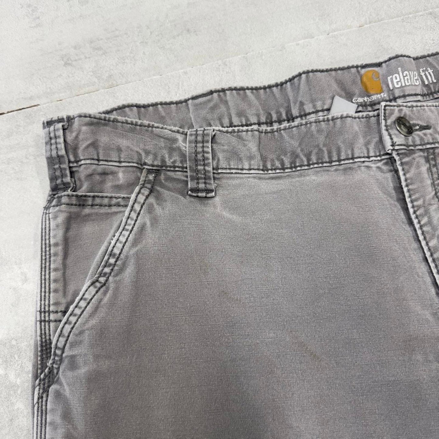 Mens Carhartt carpenter pants W42 L32 grey relaxed 90s style cargos