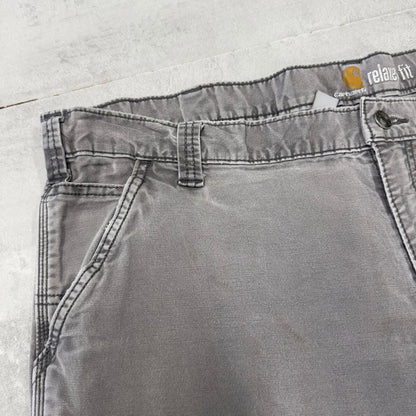 Mens Carhartt carpenter pants W42 L32 grey relaxed 90s style cargos