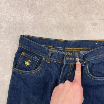 Navy Rocawear jeans size 16 W28L30 embroidered logo y2k style pants