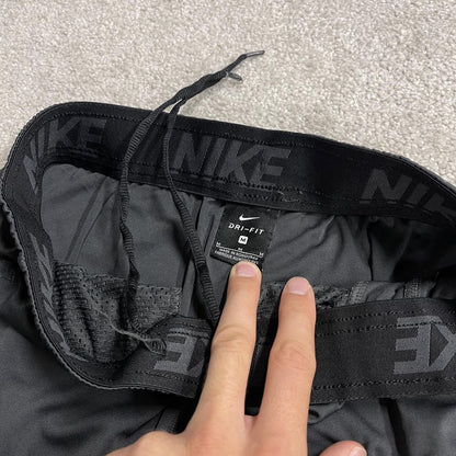 Nike sports shorts y2k loose charcoal grey Dri-Fit floaty summer gym shorts