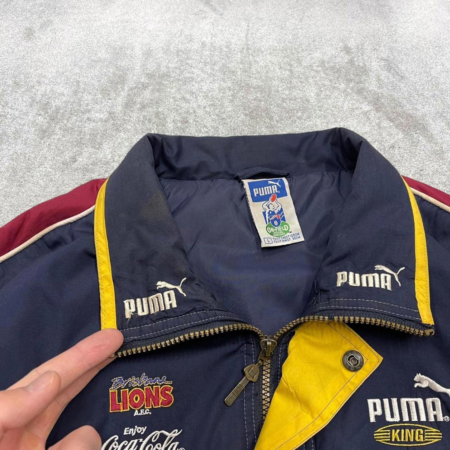 Vintage Puma King technical jacket L men's y2k 00s style bomber embroidered detail