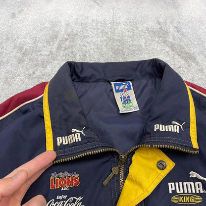 Vintage Puma King technical jacket L men's y2k 00s style bomber embroidered detail