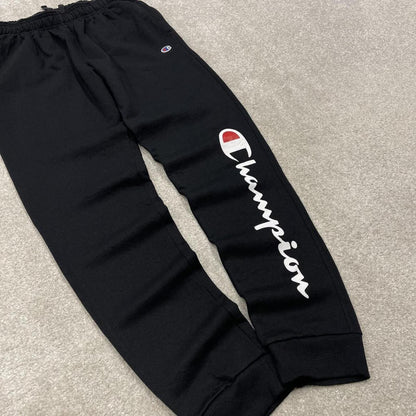 Champion sweatpants black cuffed joggers Slim print logo tracksuit bottoms