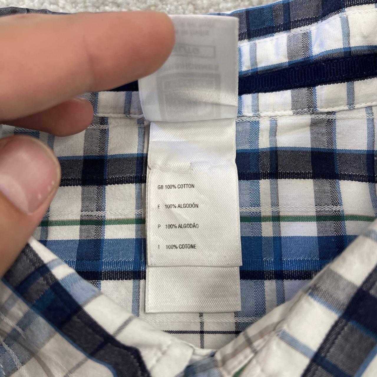 North Face checkered short sleeve shirt white blue TNF festival style button down summer shirt