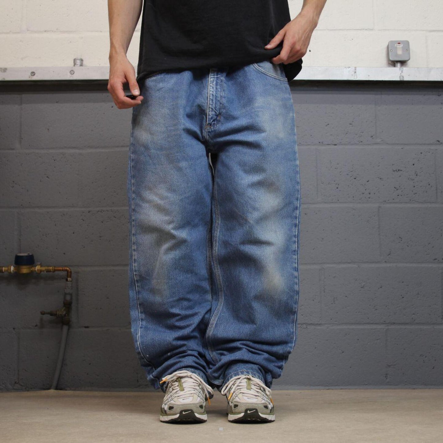 Carhartt work jeans relaxed fit blue Loose 100% cotton denim skate style work pants