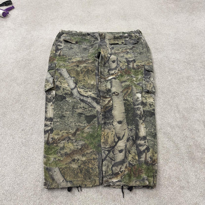 Vintage Mossy Oak baggy camo cargo pants green Loose leg camouflage Y2K hunting style trousers