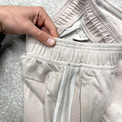 Y2k 00s Adidas joggers stripes S loose beige sweatpants side stripes gym wear