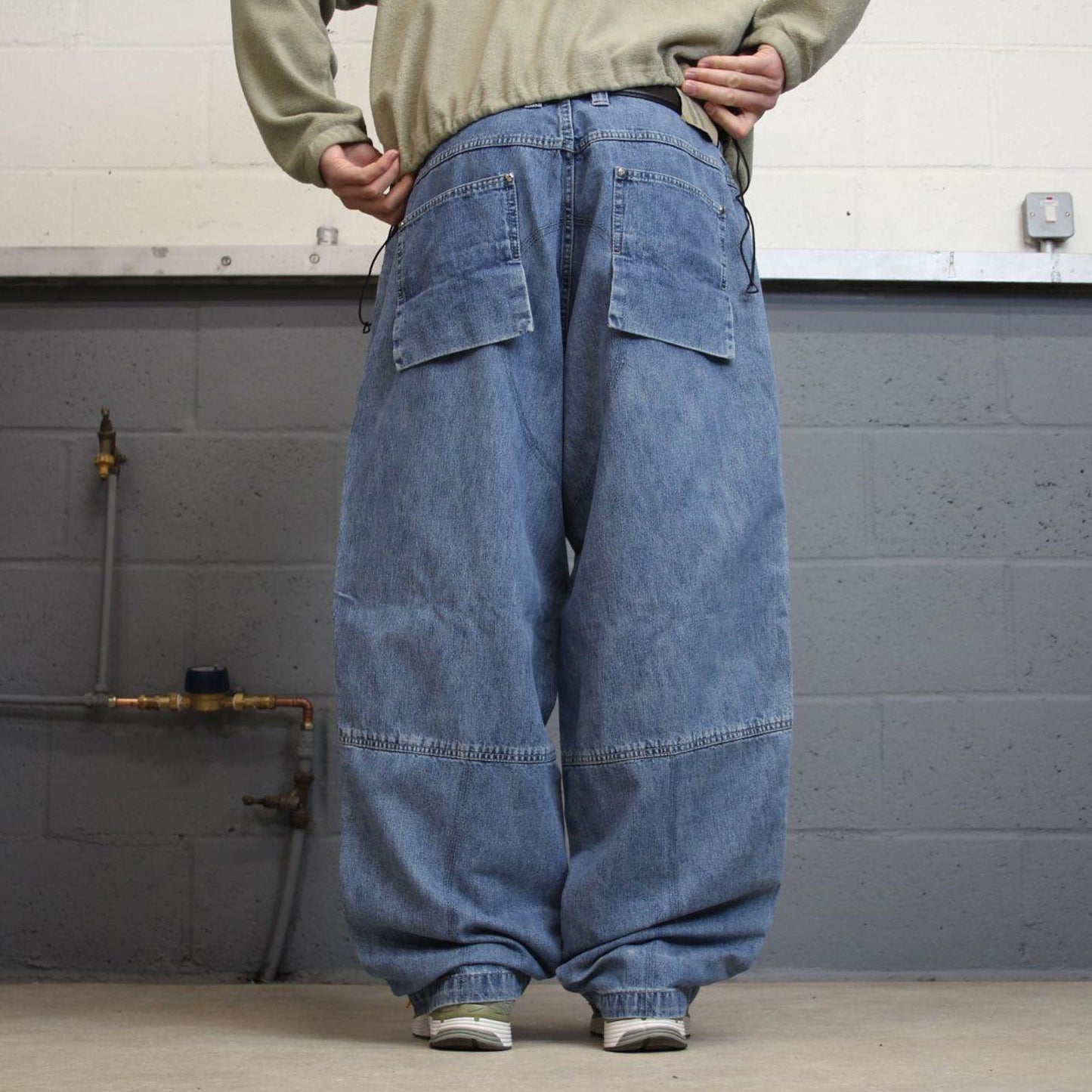 90s baggy Karl Kani jeans W40L32 wide leg blue denim y2k skate style hip hop pants