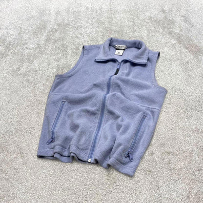 00s Columbia technical fleece gilet M women's lilac full zip up y2k style autumn