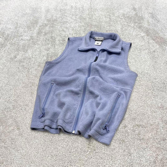 00s Columbia technical fleece gilet M women's lilac full zip up y2k style autumn