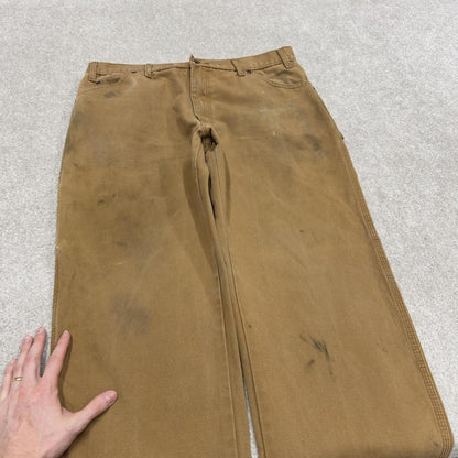 Baggy Dickies carpenter jeans tan Skater / workwear style canvas cargo pants