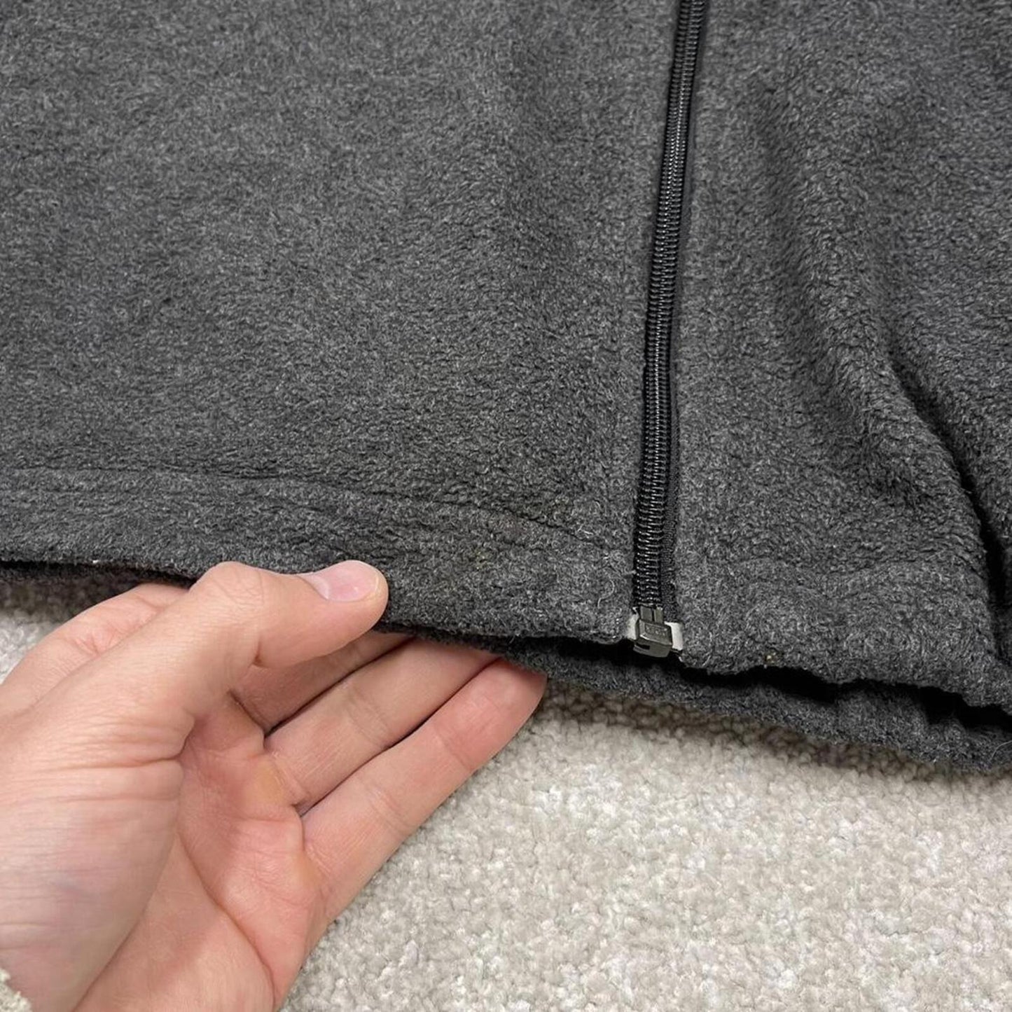 Y2K Columbia technical fleece grey XXL Full zip up boxy fit fleece adjustable toggle waist