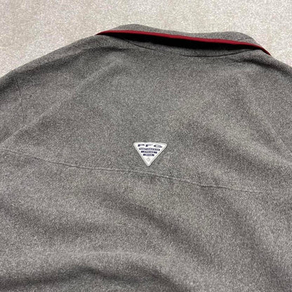 00s Columbia technical pfg fleece XXL men's grey snap t y2k style autumn pullover fishing