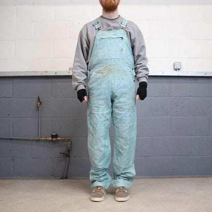 Vintage Carhartt dungarees women’s medium 8/10 bleached blue overalls utility worker festival