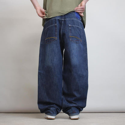 Blue G Unit jeans W38 L32 wide leg 90s style print design jeans