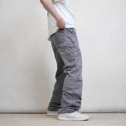 Mens Carhartt carpenter pants W36 L32 grey relaxed fit skater style cargos