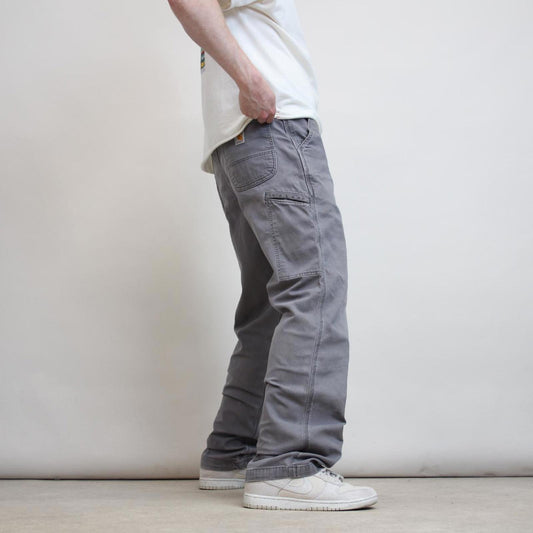 Mens Carhartt carpenter pants W36 L32 grey relaxed fit skater style cargos