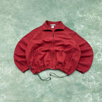 Y2K Columbia technical fleece red XXL Full zip up boxy fit fleece adjustable toggle waist