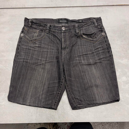 Black embroidered MEK DNM jorts W38