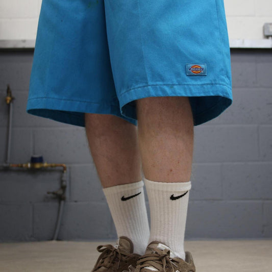 Baggy Dickies shorts carpenter blue Twill chino skater style shorts wide long leg
