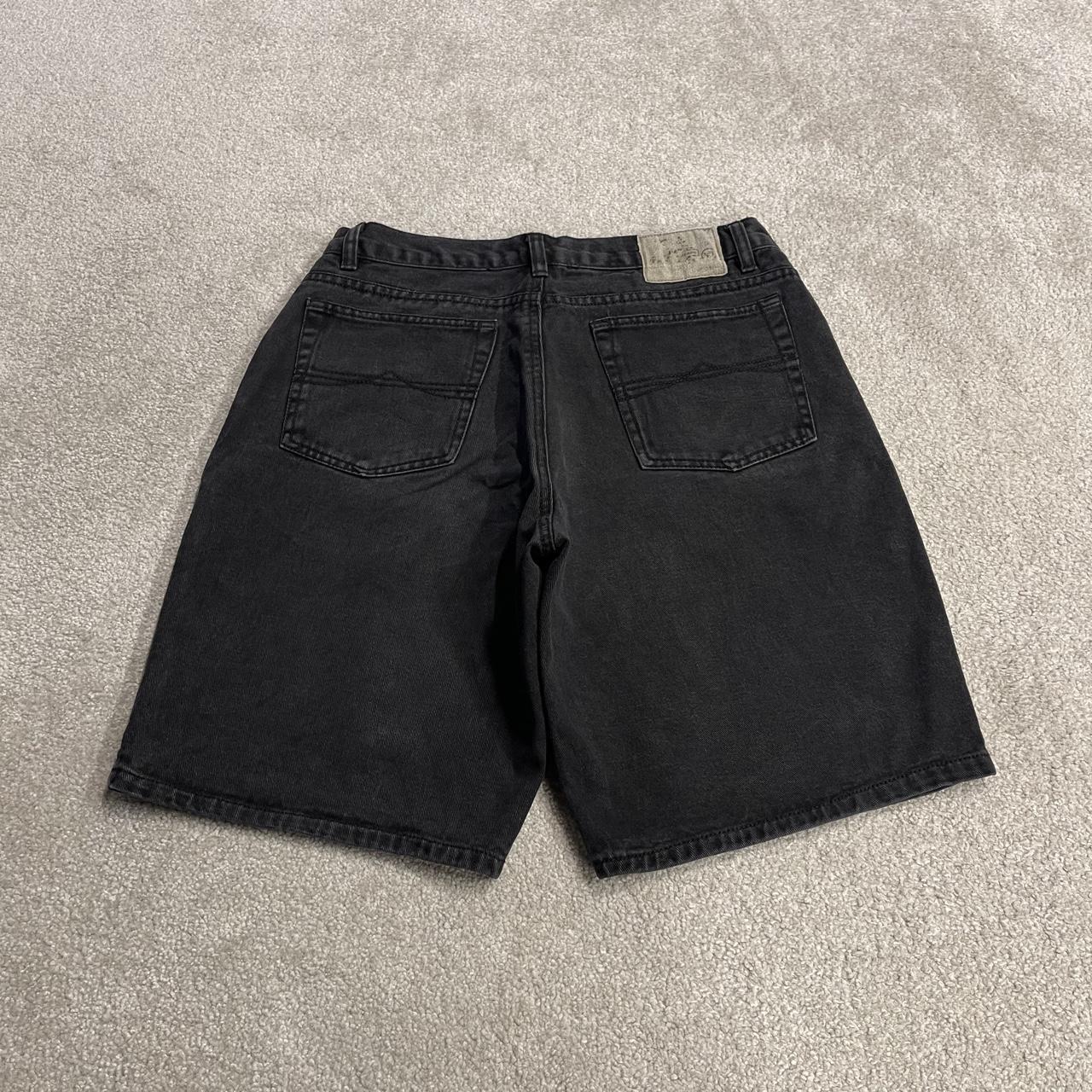 Bugle Boy black denim shorts y2k Loose fit summer festival jean shorts