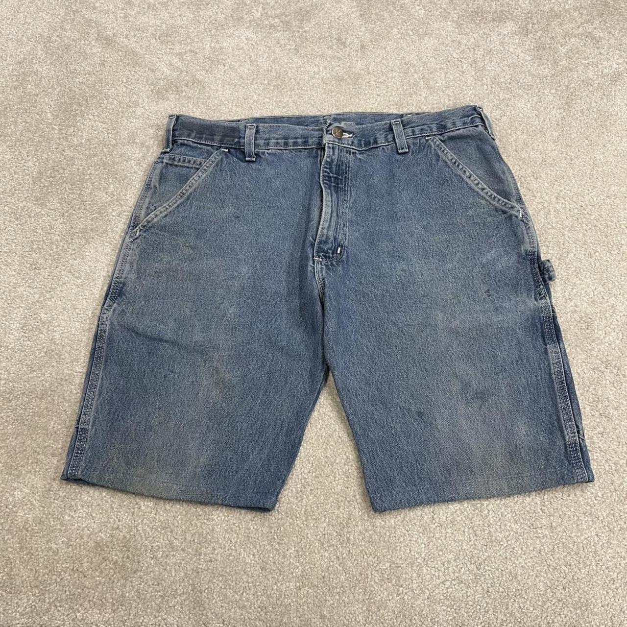 Carhartt carpenter denim shorts y2k faded blue Skater / surf style work jorts
